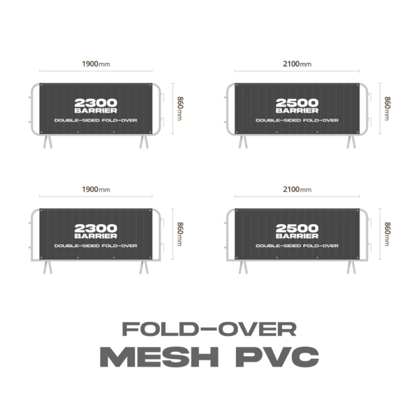  Crowd Barrier Graphics - Fold Over - Mesh Pvc