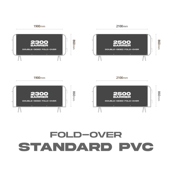  Crowd Barrier Graphics - Fold Over - Standard Pvc
